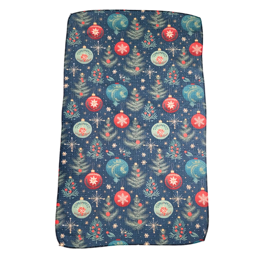 Christmas Ornament Patterned Tea Towel