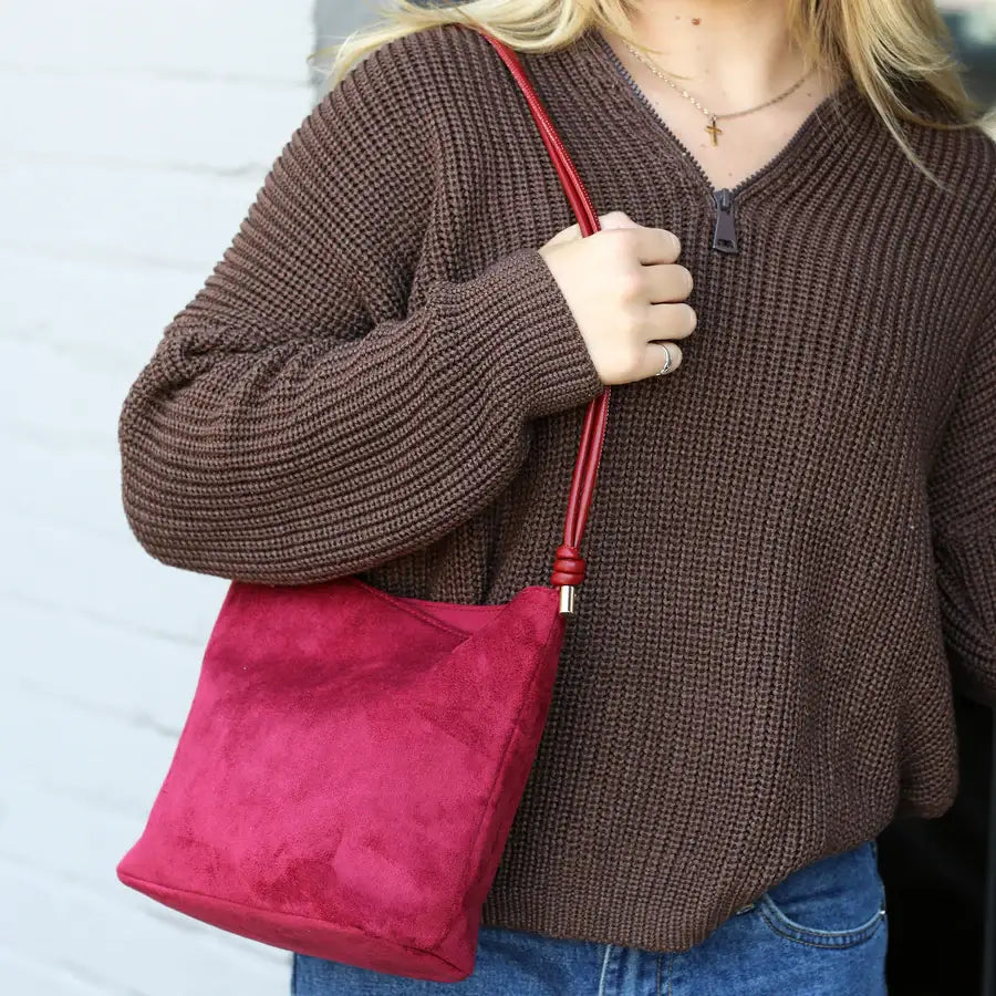 Sienna Square Suede Crossbody