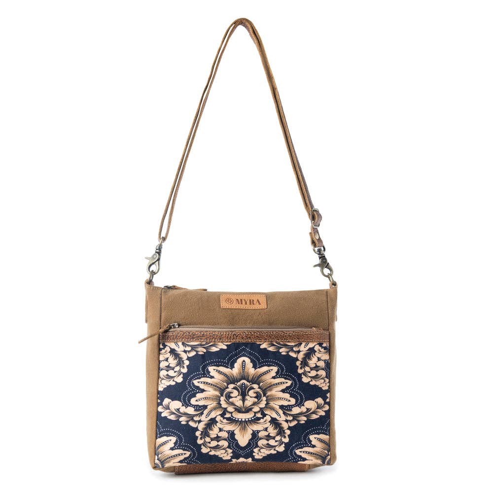 Crestbloom Vintage Crossbody Bag - Navy