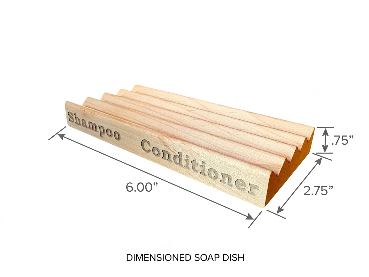 Shampoo & Conditioner Natural Wood Soap Dish