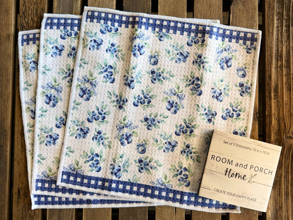 Blueberries Double-Sided Dishcloth Set