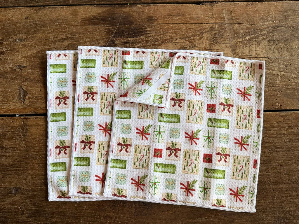 Christmas Presents Double-Sided Dishcloth Set