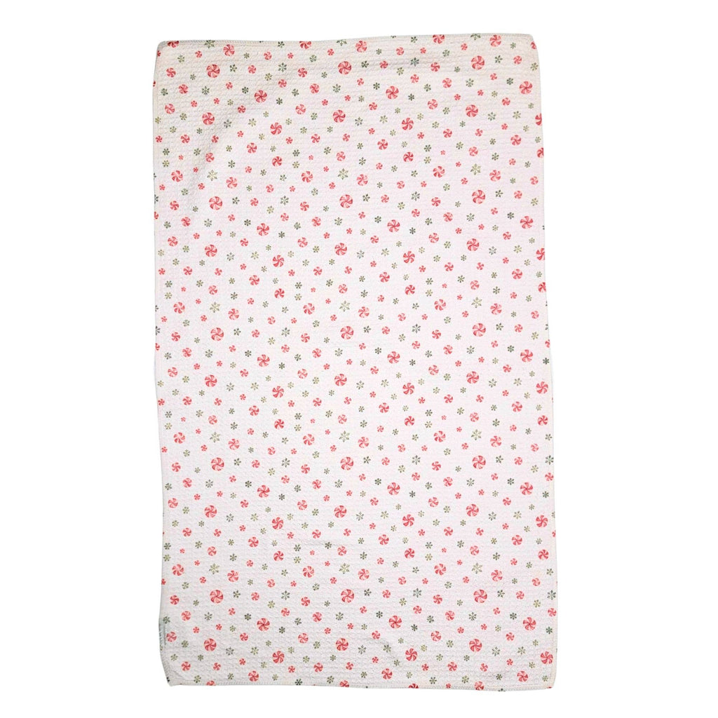 Peppermint Snowflake Pattern Tea Towel