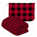Red & Black Plaid Plush Travel Throw Blanket & Matching Case