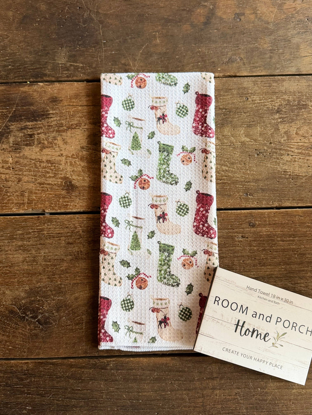 Heirloom Stockings Double-Sided Tea Towel