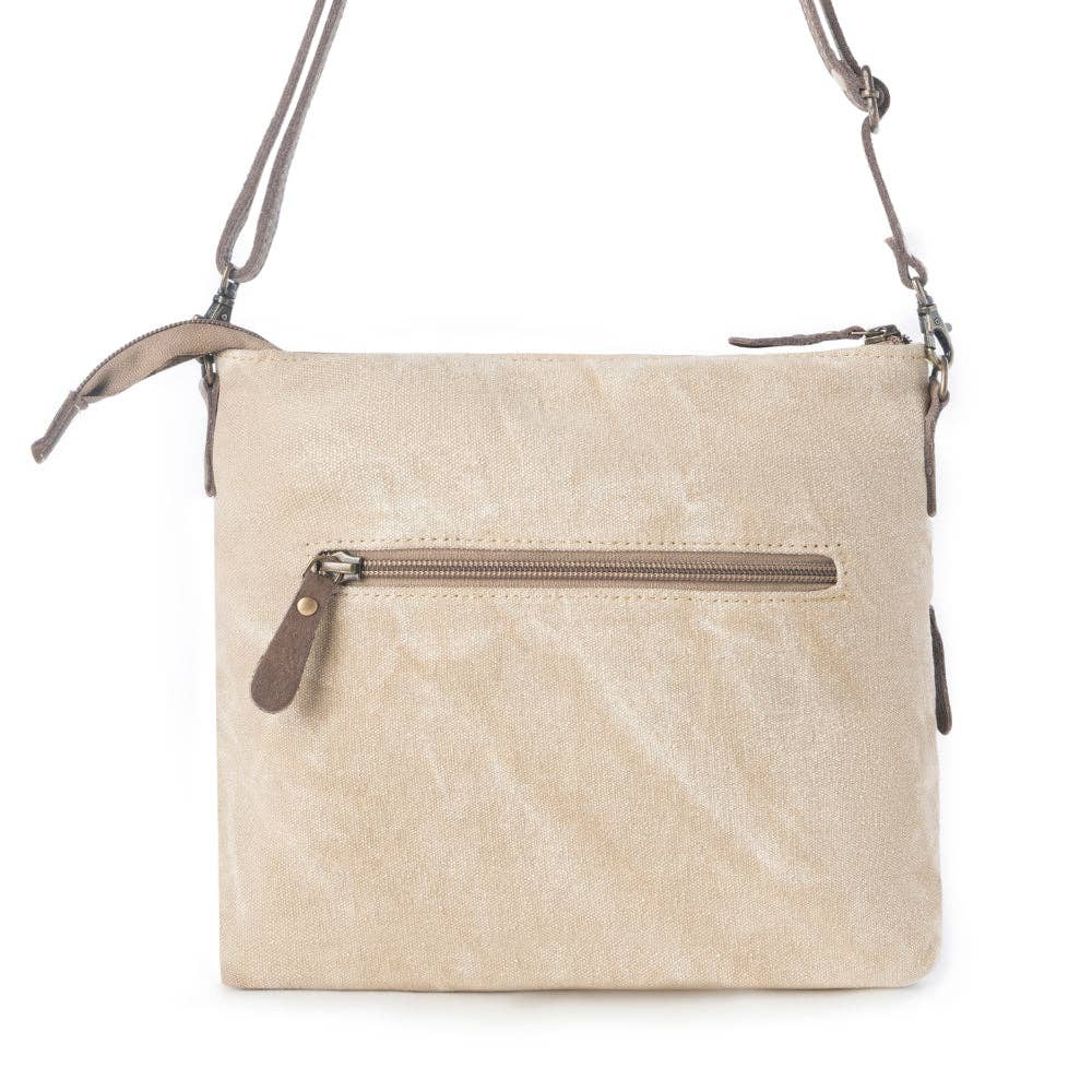 Wildprint Trail Upcycled Canvas Crossbody Bag - Ivory