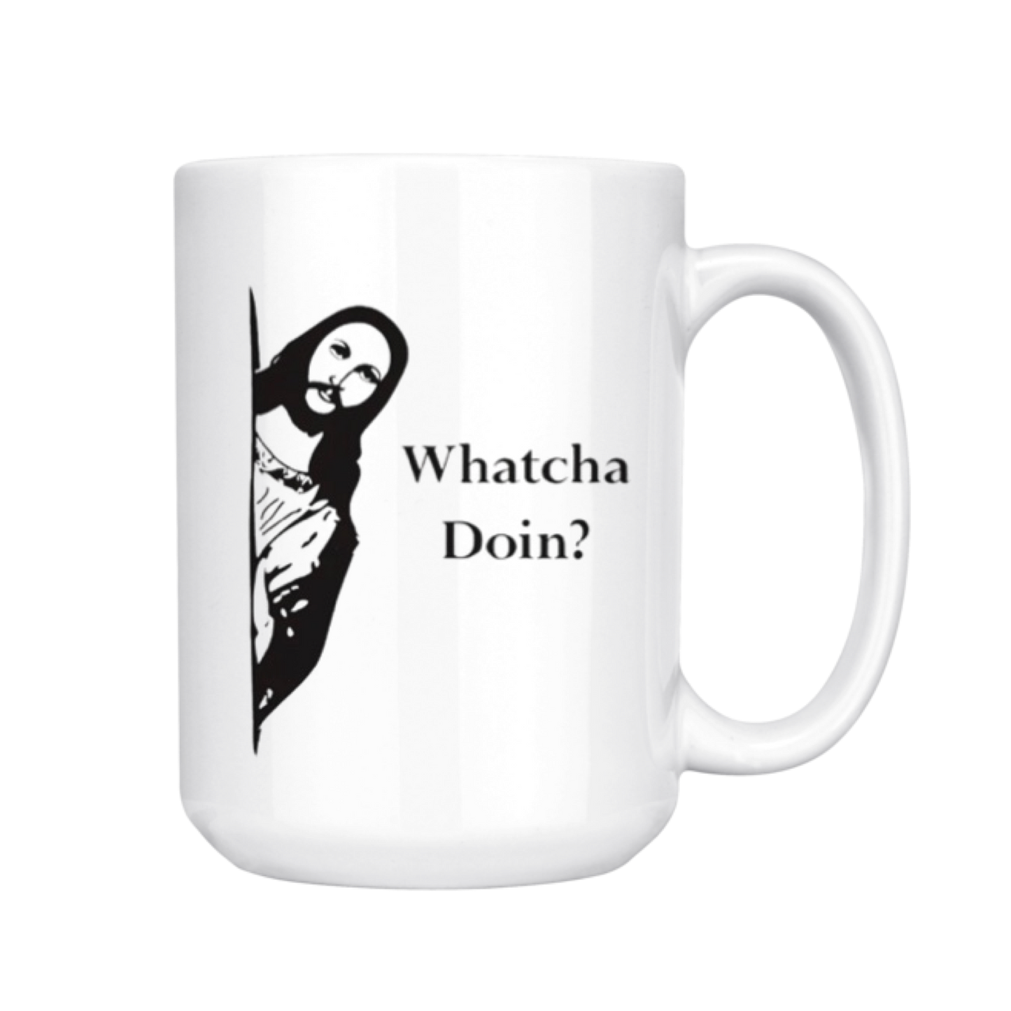 Peeking Jesus Funny Mug