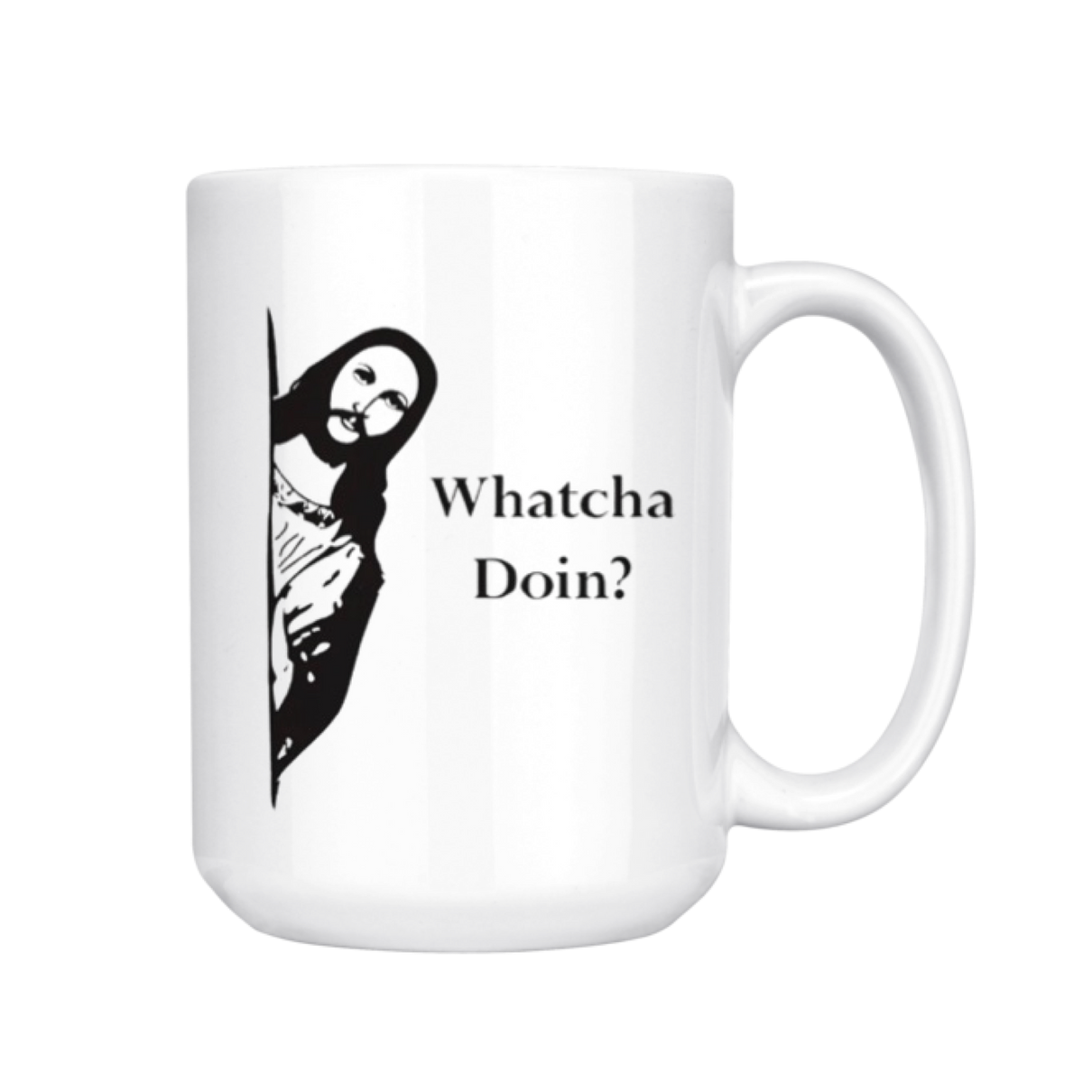 Peeking Jesus Funny Mug