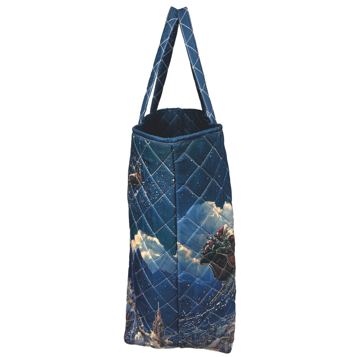 Santa's Sleigh Quilted Tote Bag