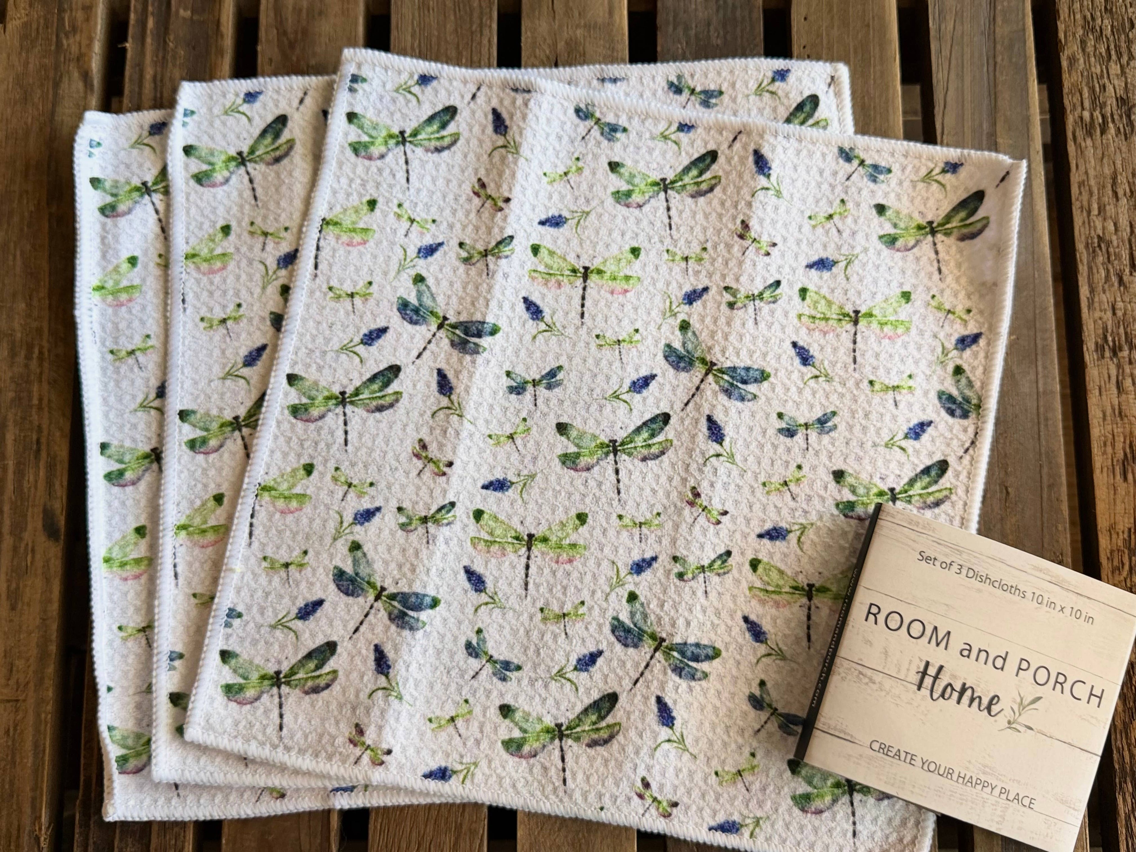 Dragonflies Double-Sided Dishcloth Set