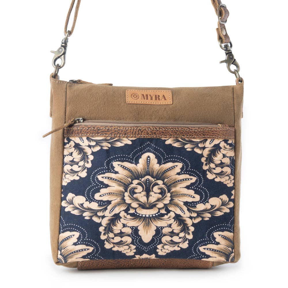 Crestbloom Vintage Crossbody Bag - Navy