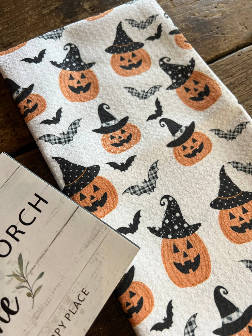 Witchy Pumpkins Double-Sided Tea Towel