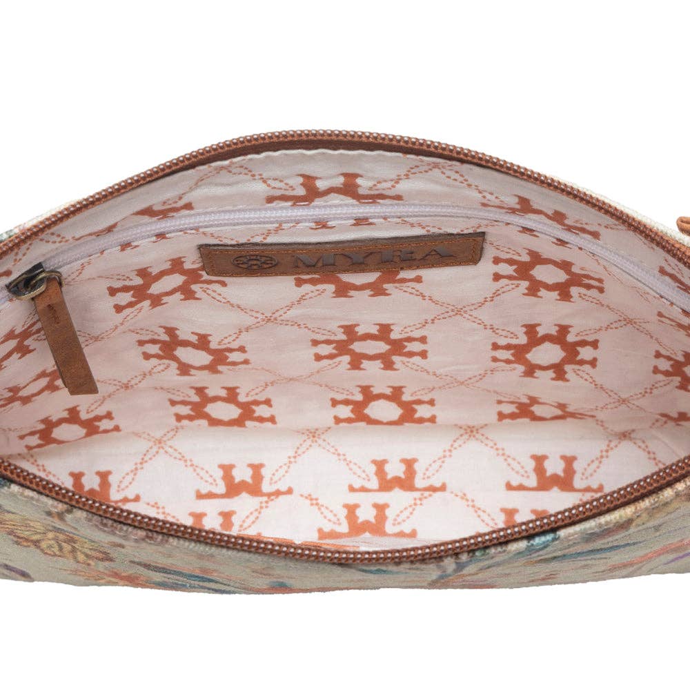 Wildflower Trail Cotton & Leather Crossbody Bag in Sunlit Bloom