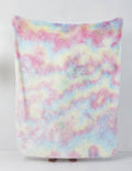 Rainbow Frost Faux Fur Plush Throw Blanket