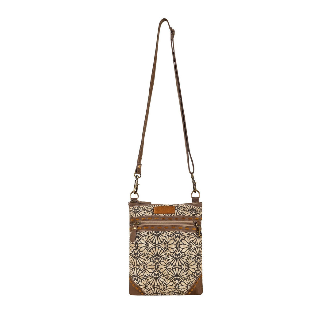 Caprock Small Crossbody Bag - Buckstitch Trim in Cream