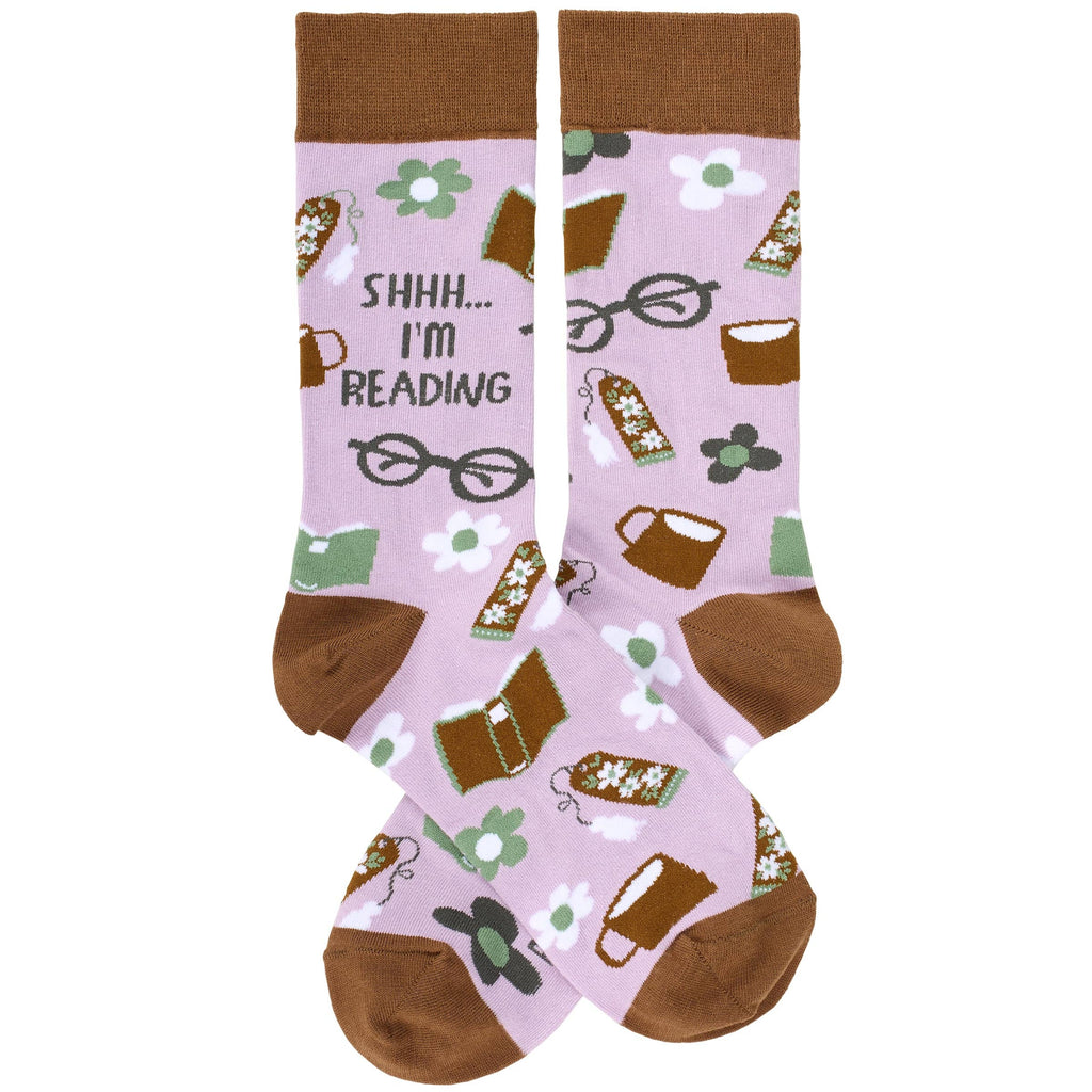 Shhh I'm Reading Socks