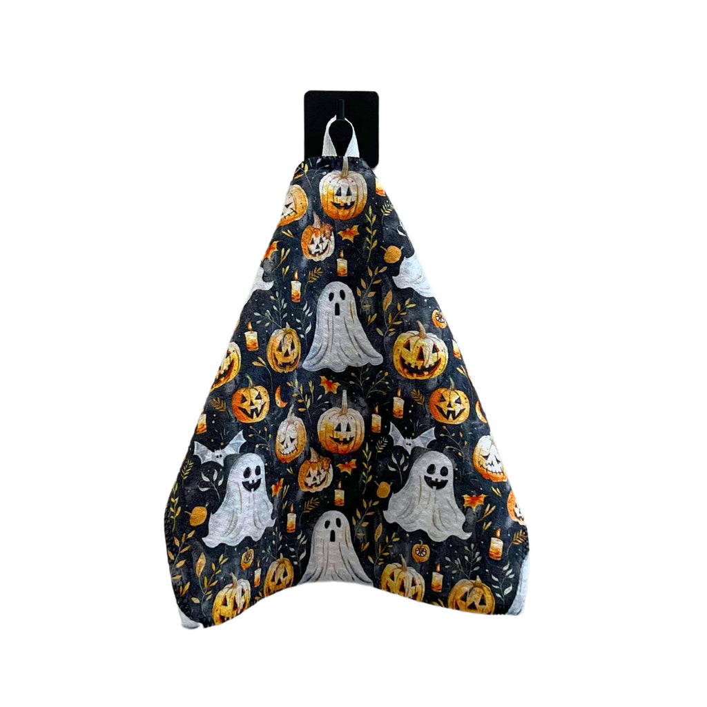 Halloween Pumpkins and Ghost Dishcloth