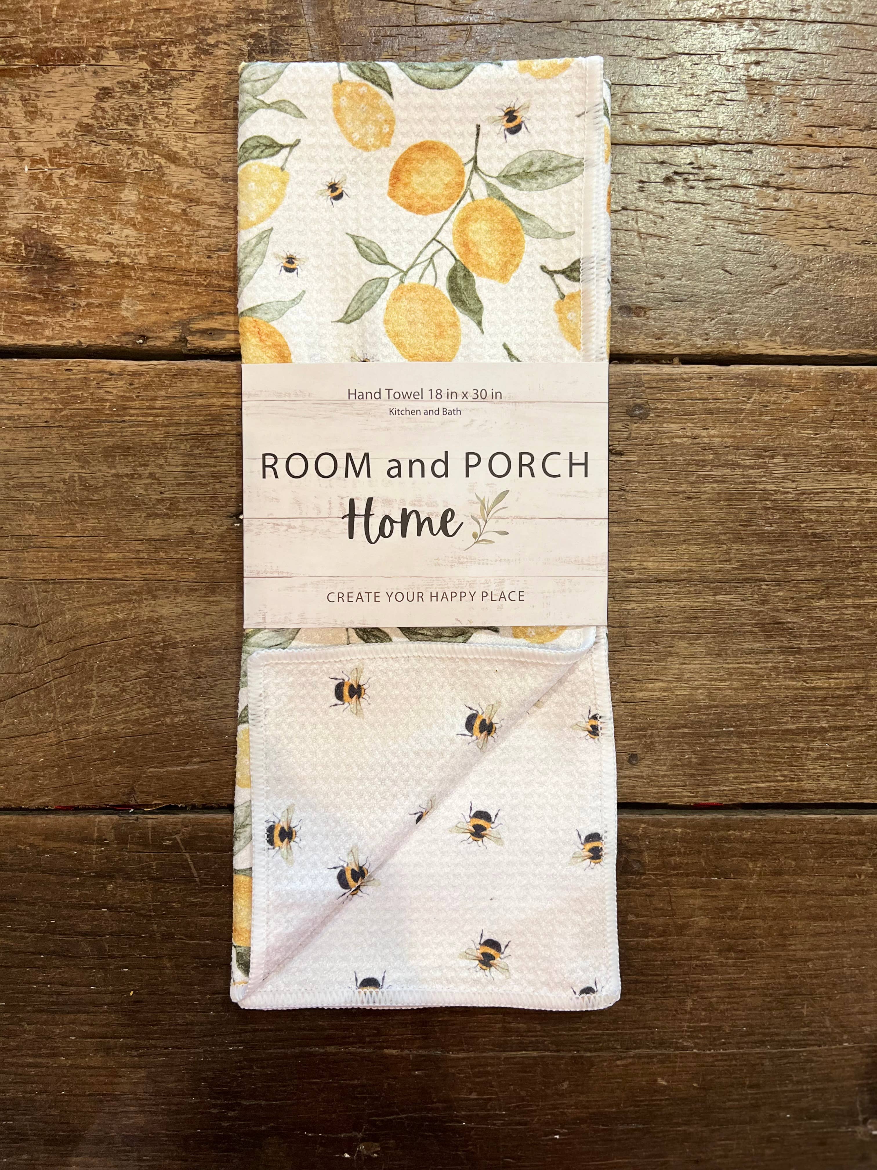Lemon & Bees Double-Sided Tea Towel - Recycled Microfiber