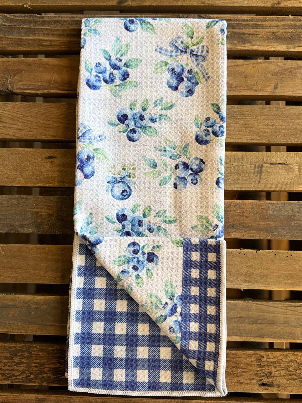 Blueberries Double-Sided Tea Towel - Recycled Microfiber