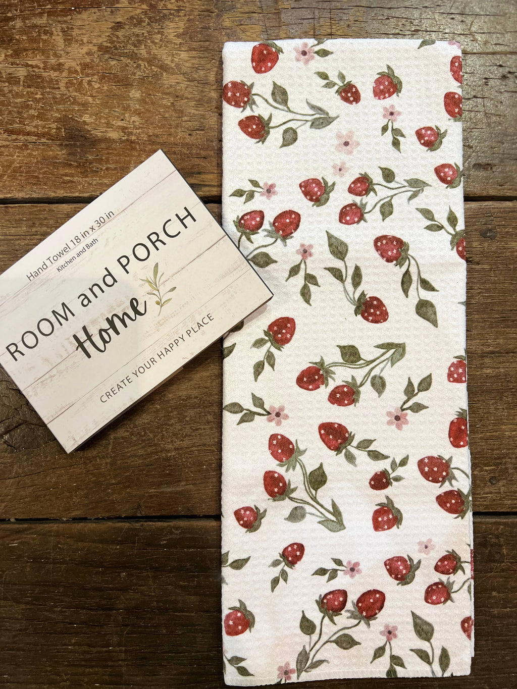 Strawberry Vines Double-Sided Tea Towel - Recycled Microfiber