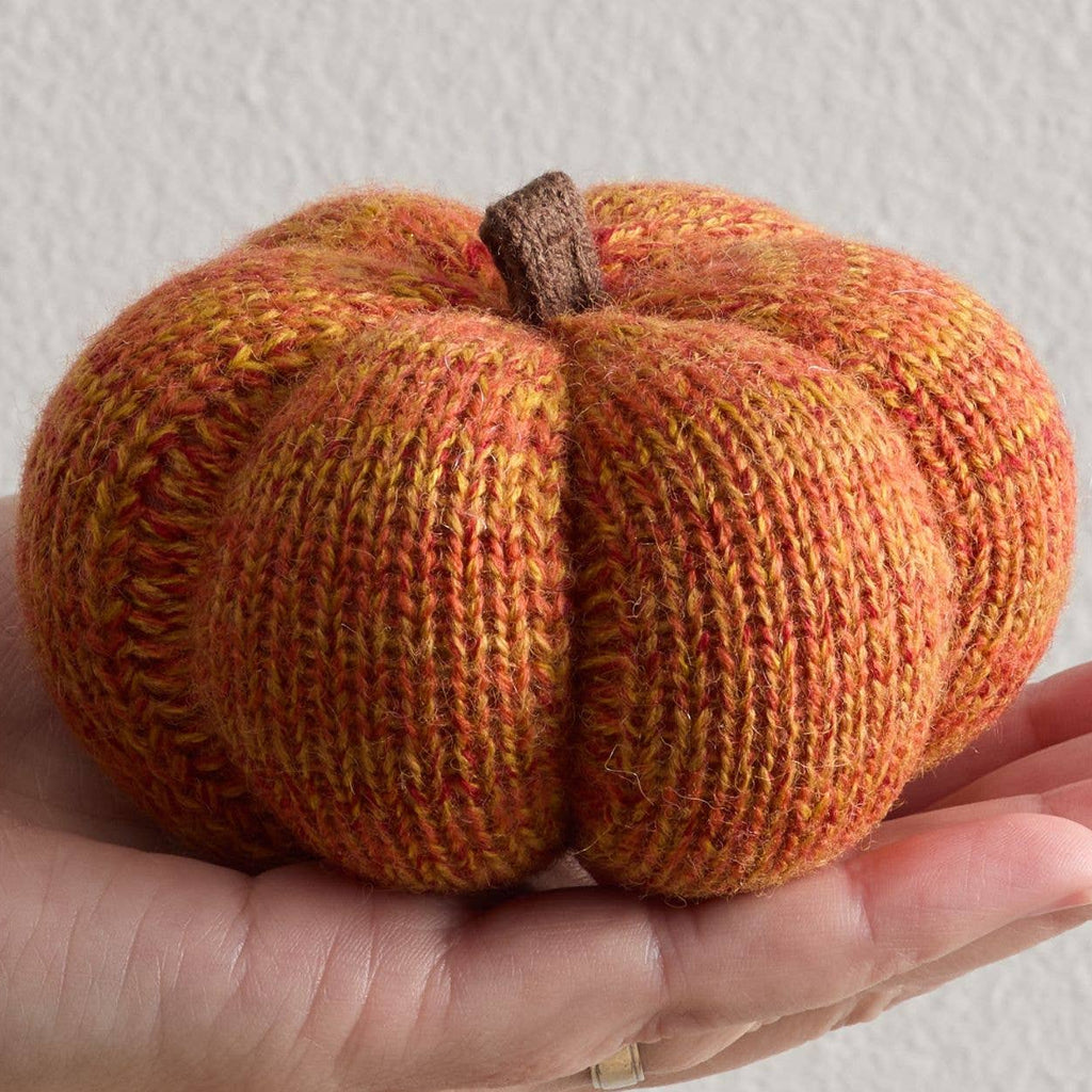 Artisan Handcrafted Cozy Pumpkins—Variegated Knit Yarn Colors