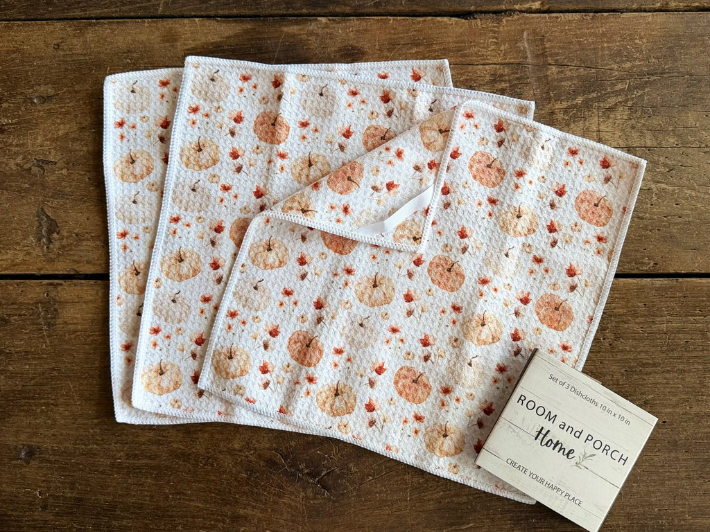 Pumpkin Patch Double-Sided Dishcloth Set