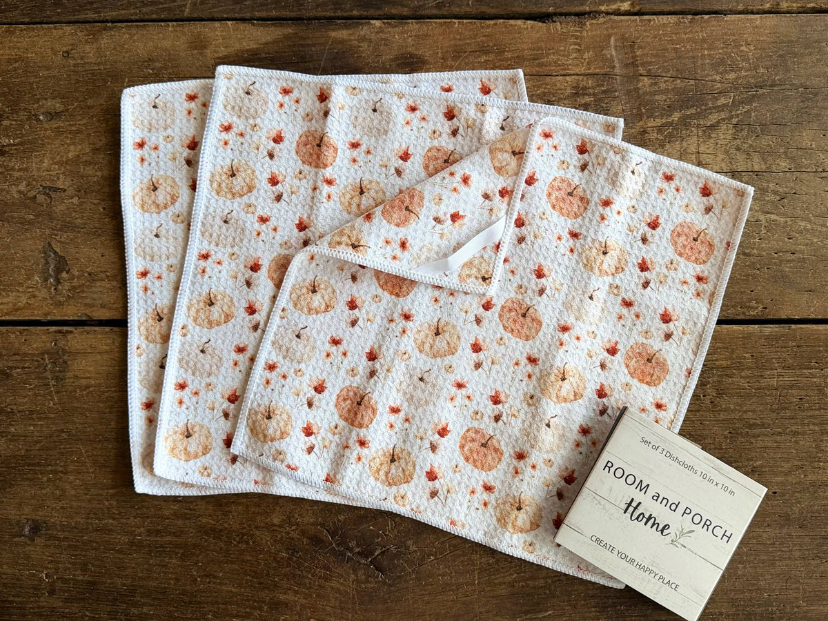 Pumpkin Patch Double-Sided Dishcloth Set