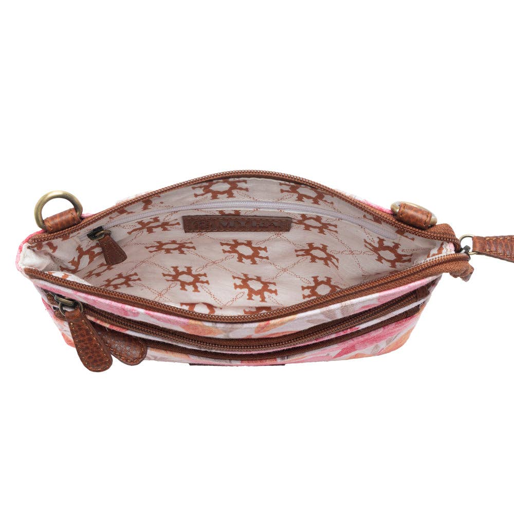 Maple Ridge Cotton & Leather Crossbody Bag in Rose Petal