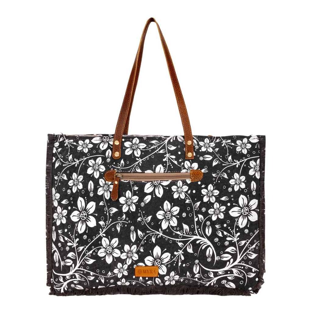 Chalky Weekender Bag - Charcoal with Floral Print
