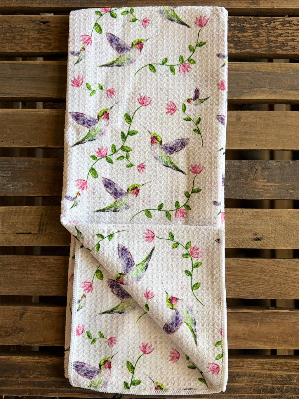 Hummingbirds Double-Sided Tea Towel - Recycled Microfiber