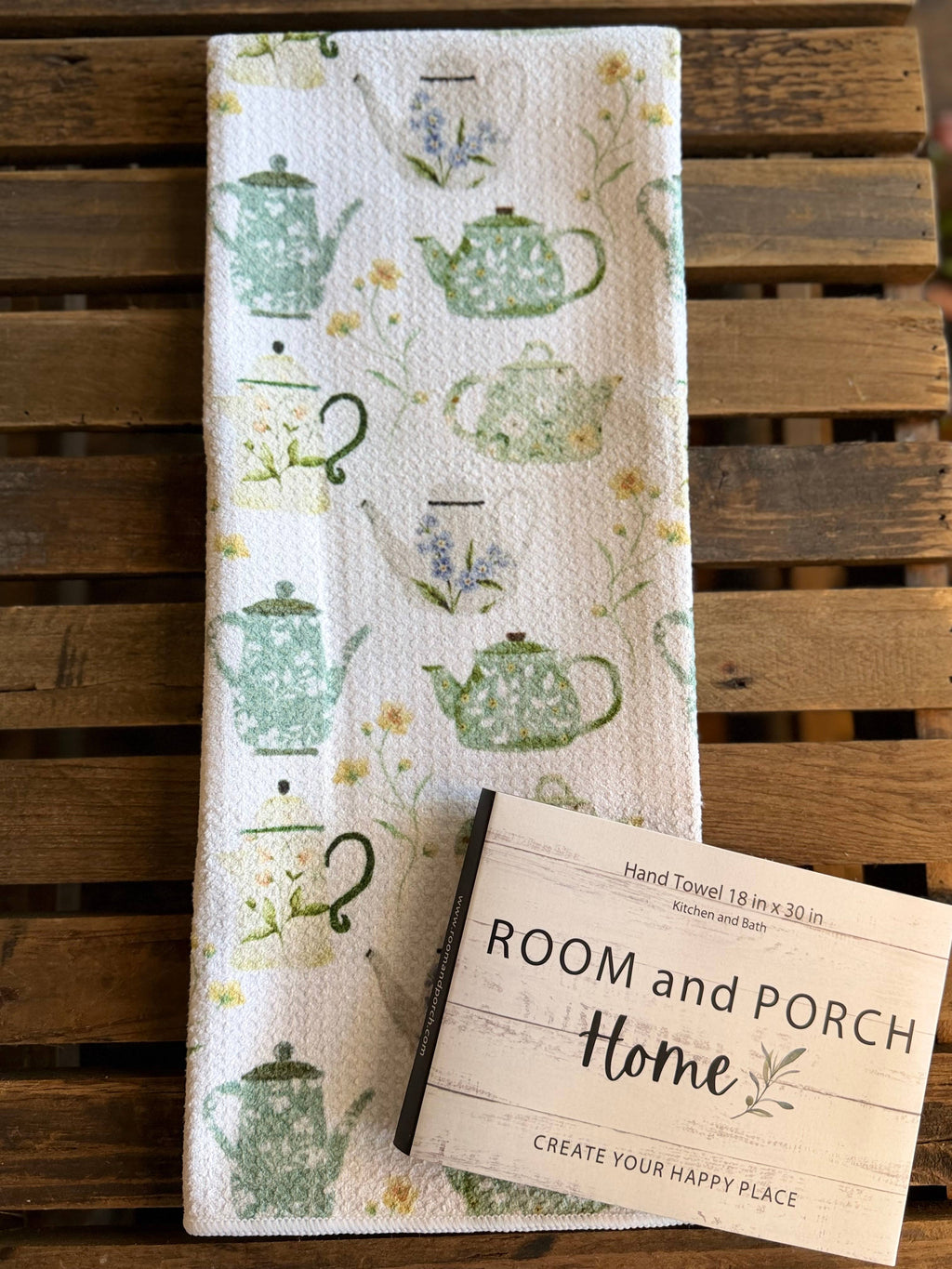 Teapot Garden Double-Sided Tea Towel - Recycled Microfiber