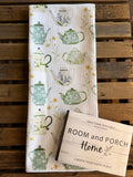 Teapot Garden Double-Sided Tea Towel - Recycled Microfiber