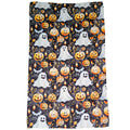 Scary Fall Pumpkins With Ghosts Tea Towel