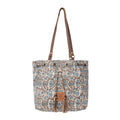 Southern Bloom Cotton & Leather Bucket Bag in Oasis Cream