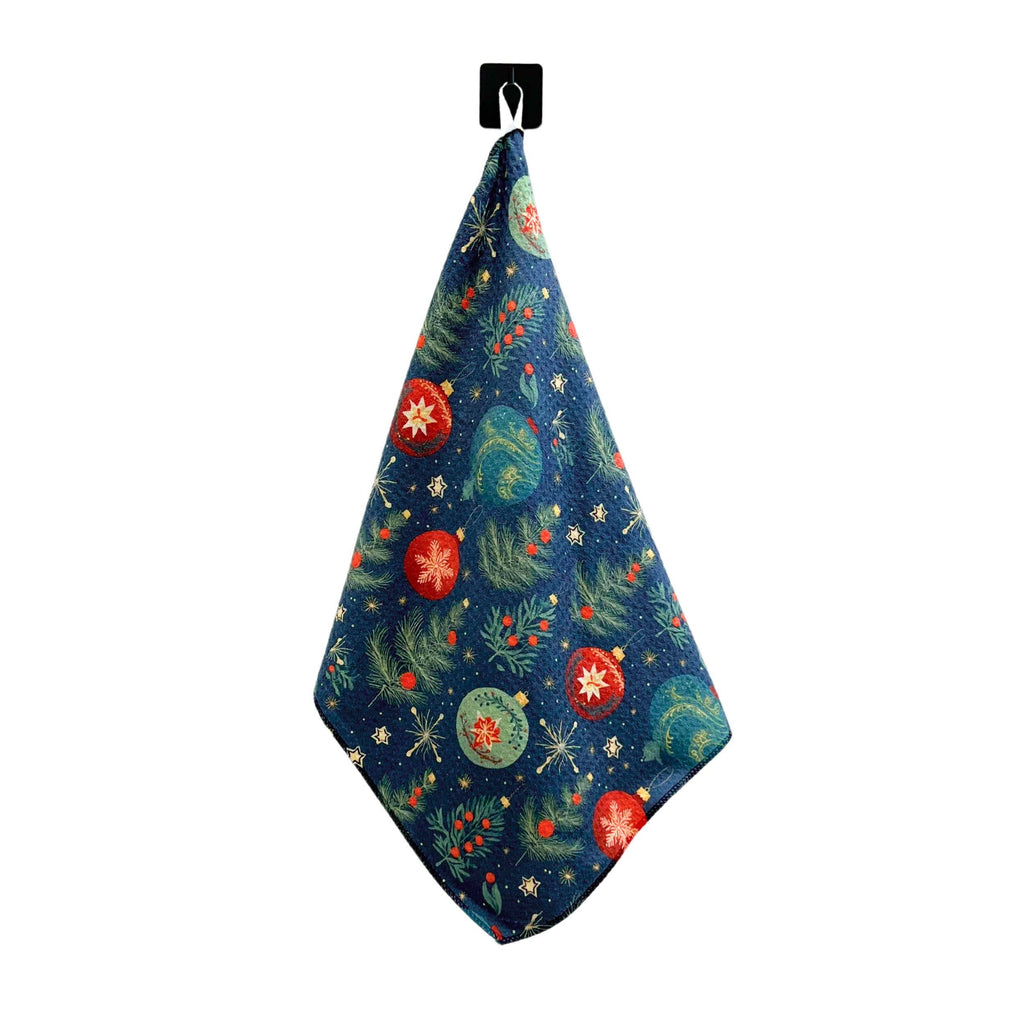Christmas Ornament Patterned Tea Towel