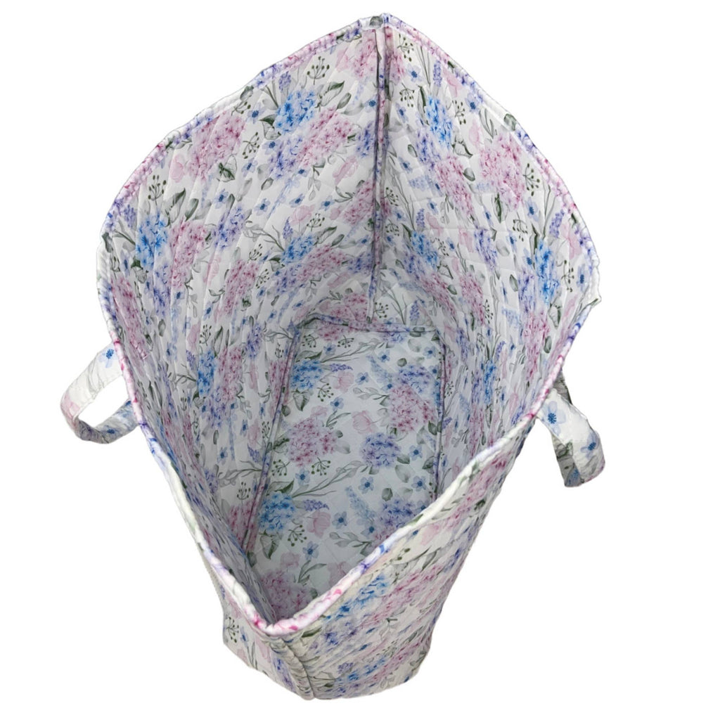 Royal Hydrangea Designer Quilted Tote Bag