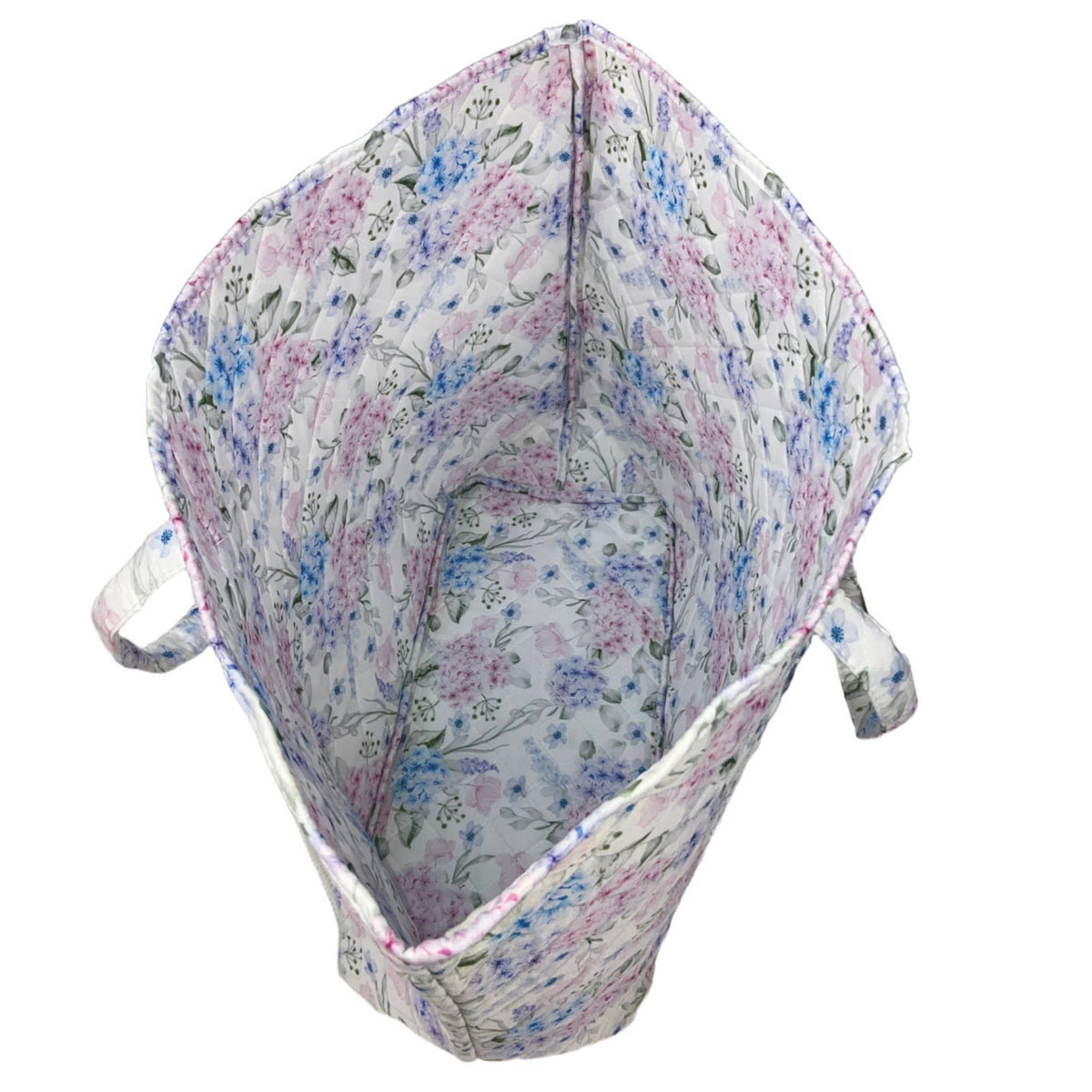 Royal Hydrangea Designer Quilted Tote Bag