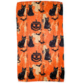 Halloween Black Cats & Pumpkins Tea Towel