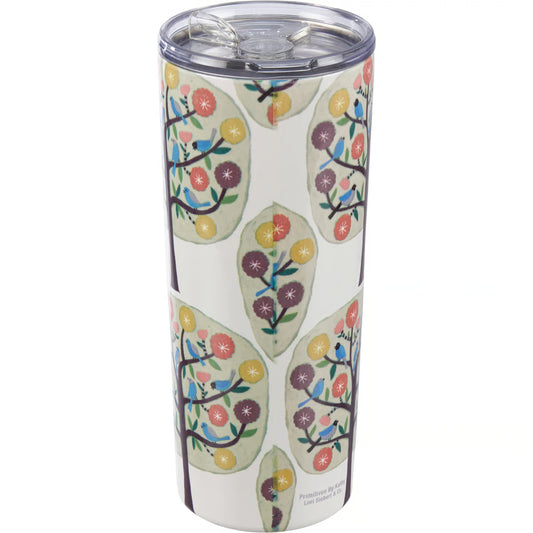 Cream Floral Tumbler