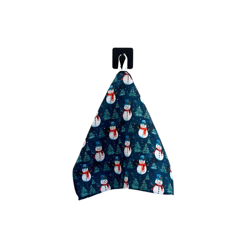 Snowman With Christmas Tree Dishcloth