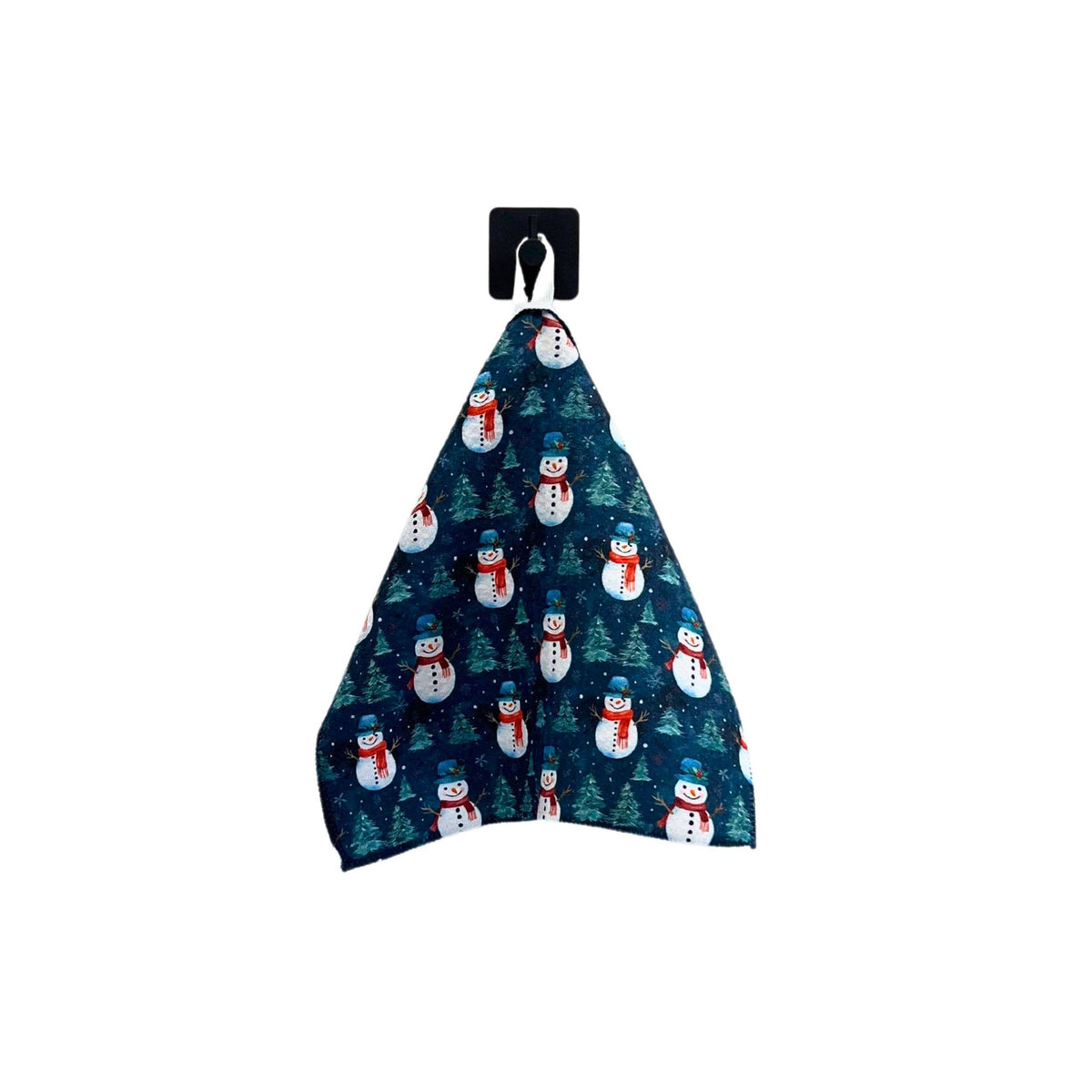 Snowman With Christmas Tree Dishcloth
