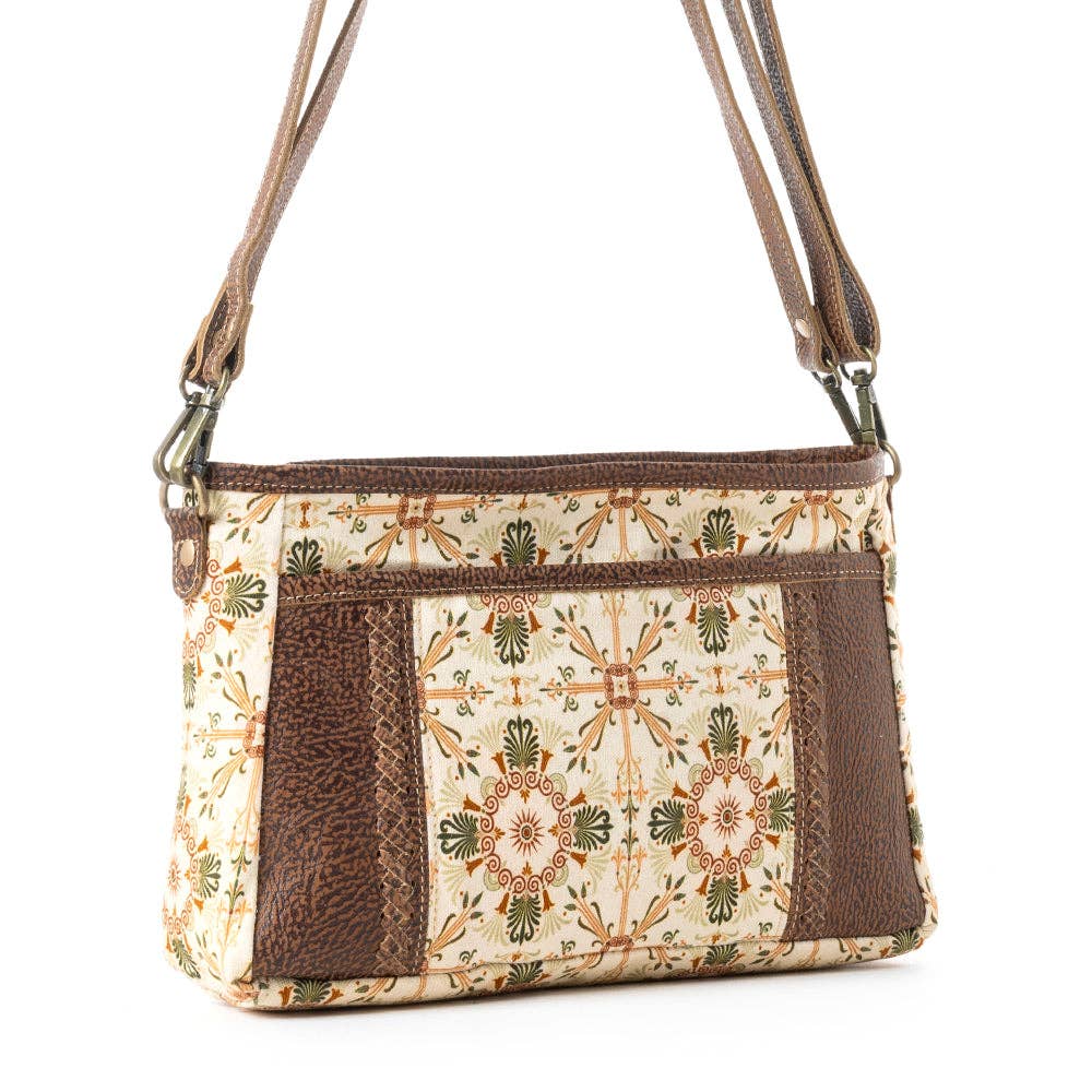 Wildflower Scroll Crossbody Bag in Heritage Beige