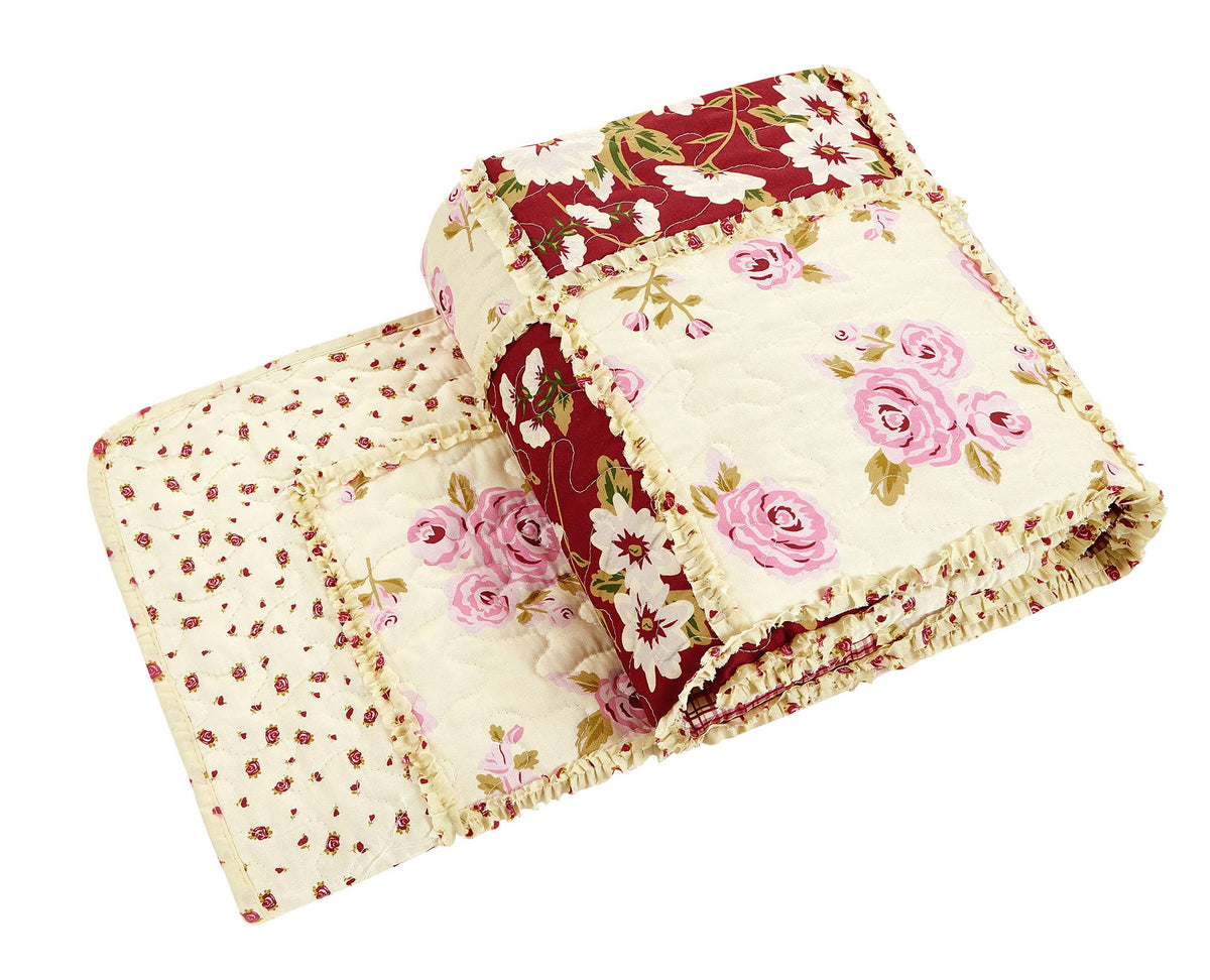 Kensington Floral Quilted Throw Blanket