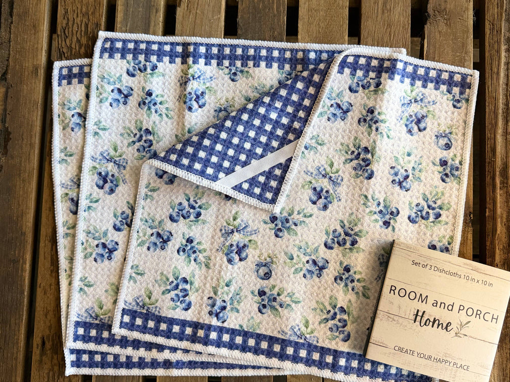 Blueberries Double-Sided Dishcloth Set