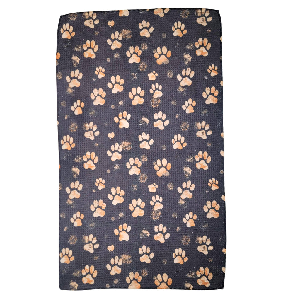 Dog Paw Prints Summer Waffle Kitchen Tea Towel
