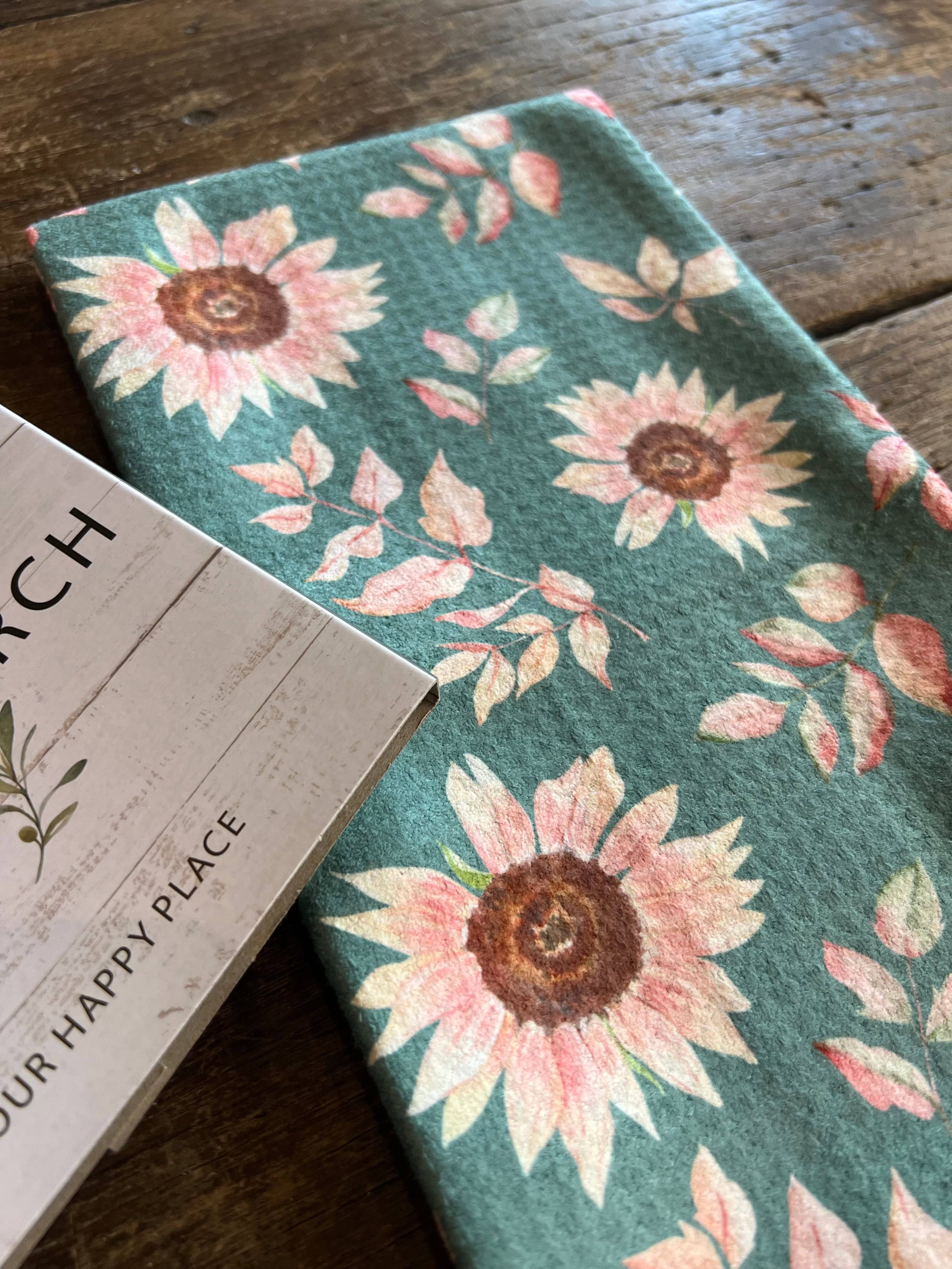 Jeweled Sunflowers Double-Sided Tea Towel - Recycled Microfiber