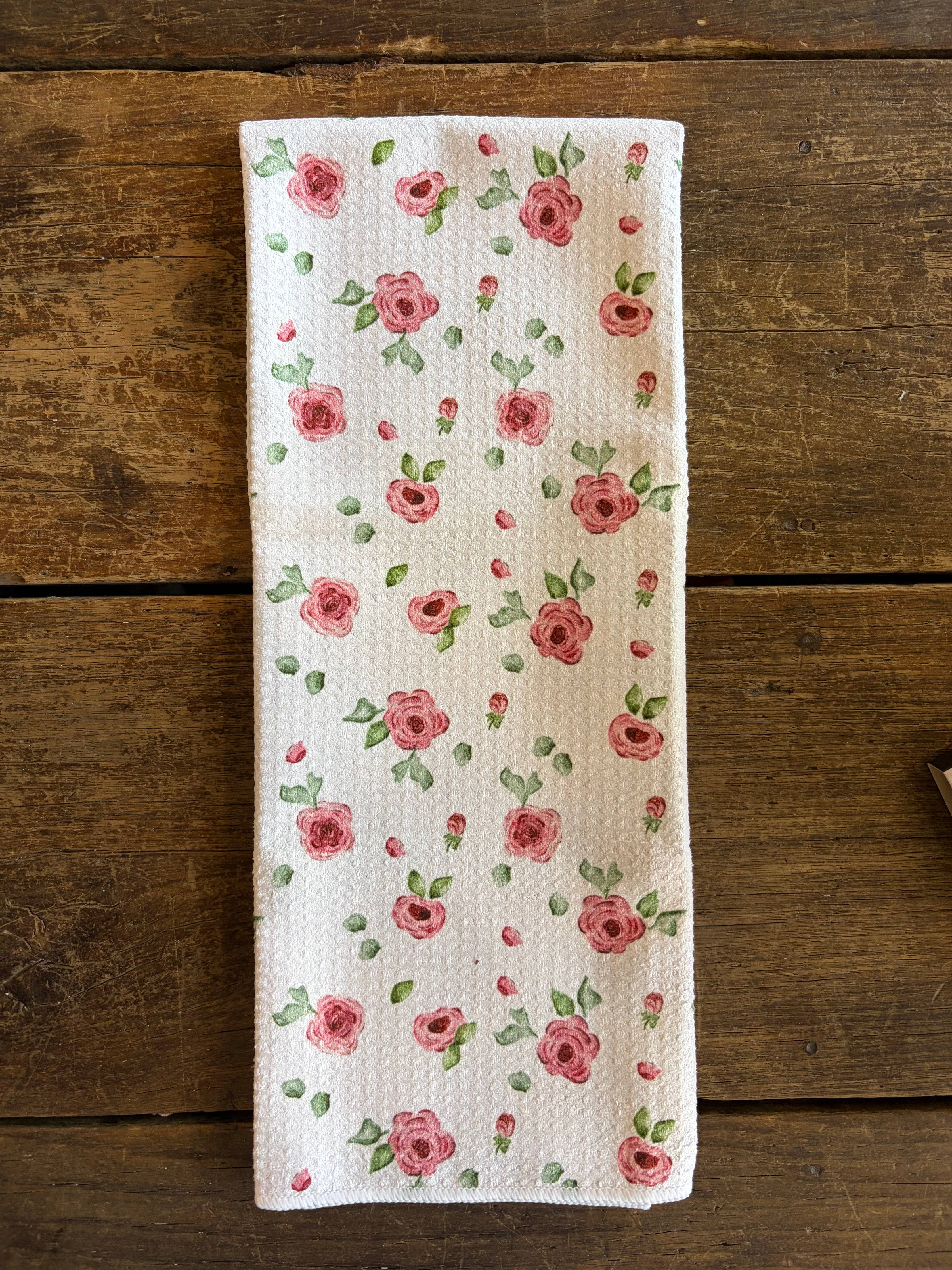 Rose Garden Double-Sided Tea Towel - Recycled Microfiber