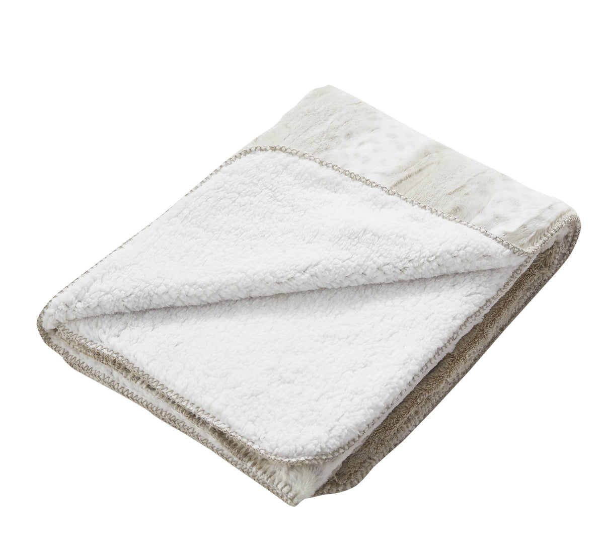 White Leopard Stripe Faux Fur Plush Throw Blanket