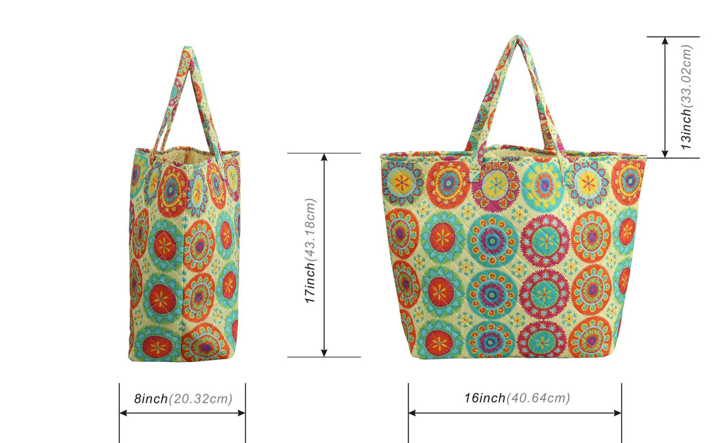 Medallion Colorful Designer Quilted Tote Bag