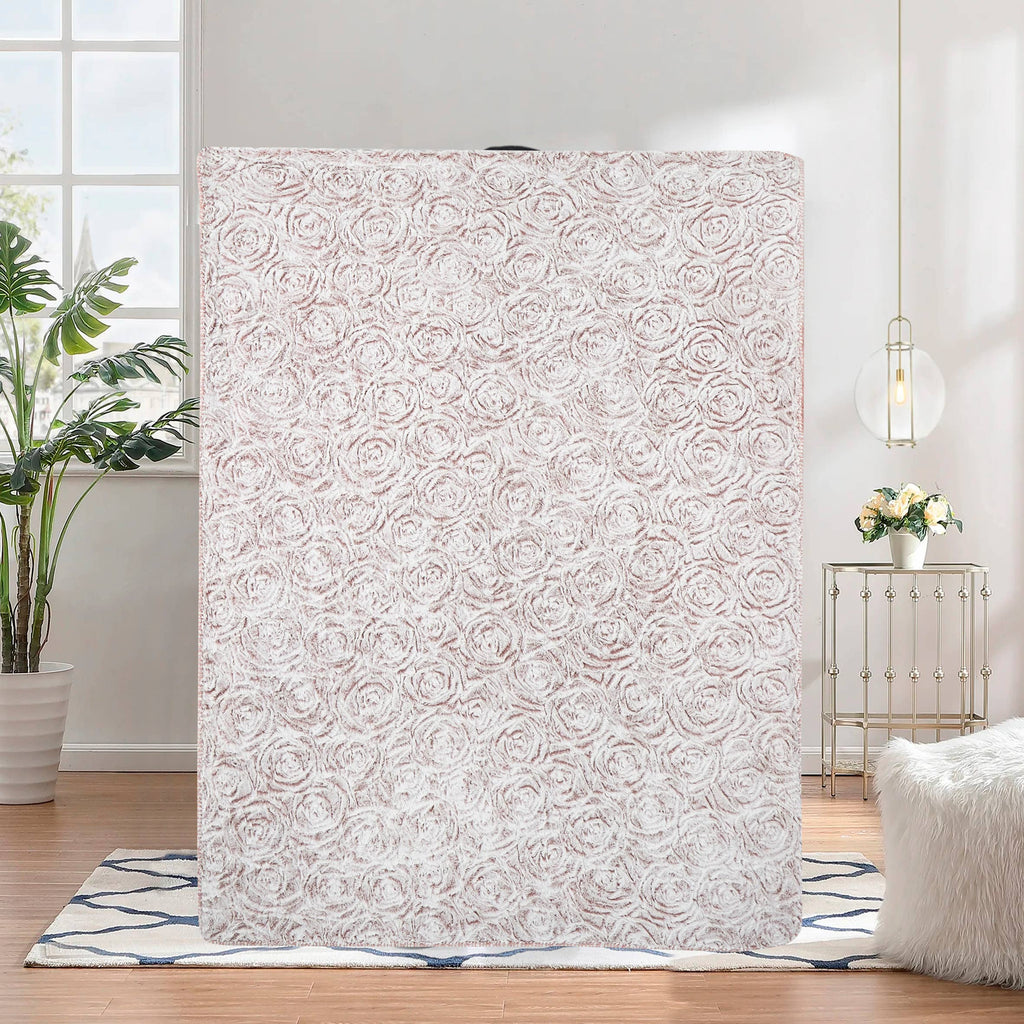 Dusty Rose Faux Fur Sherpa Throw Blanket 50" x 70"